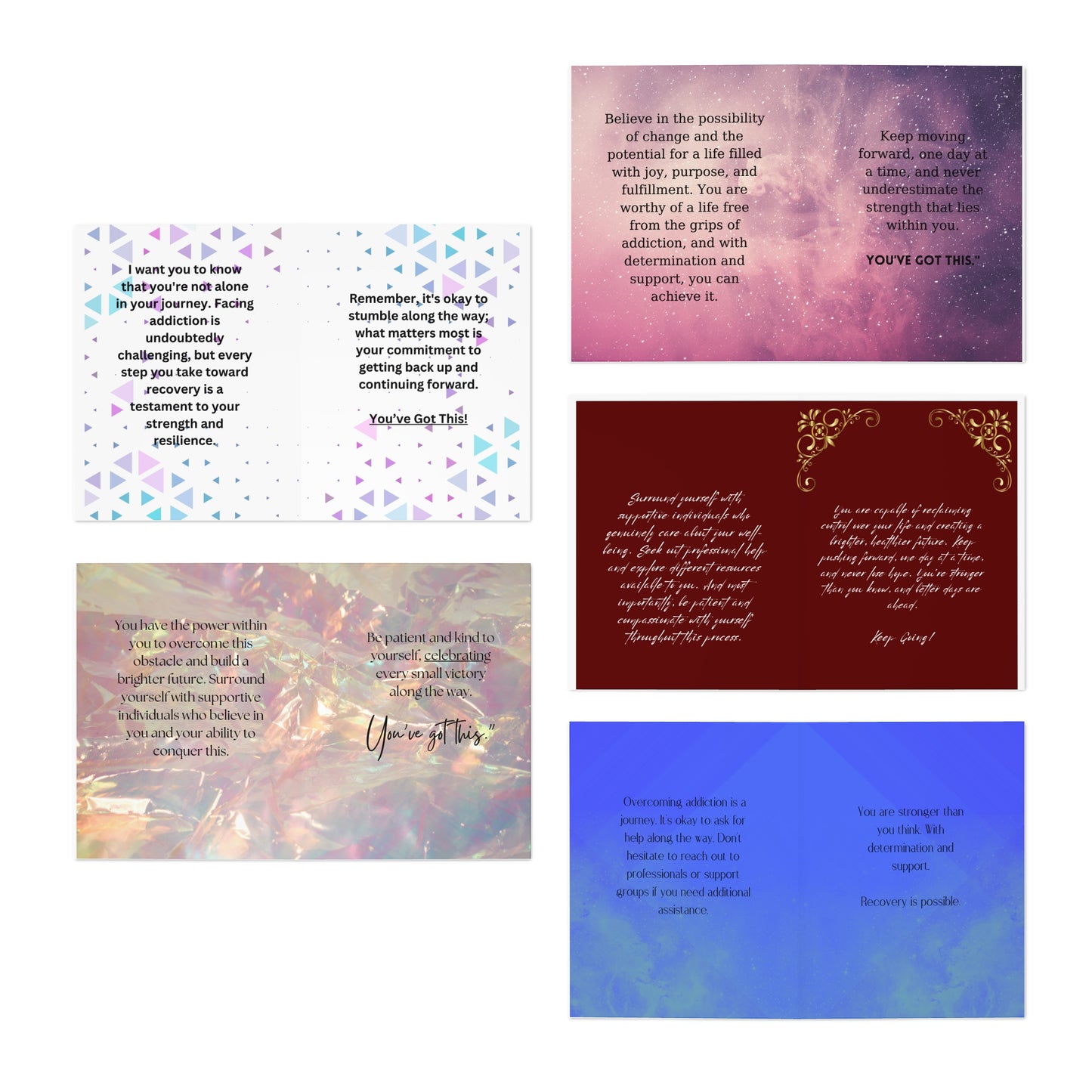 5 Pack Encouragement for Anyone in Recovery